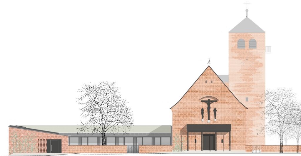 Entwurf des Neubaus des Gemeindehauses der Thomaskirche