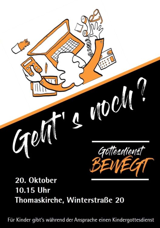 Gottesdienst BEWEGT - beneidenswert! am 20. Oktober 2024 um 10:15 Uhr in der Thomaskirche Nürnberg