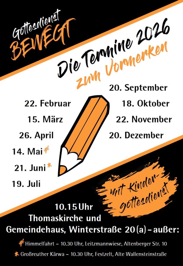 Gottesdienst BEWEGT Termine 2026