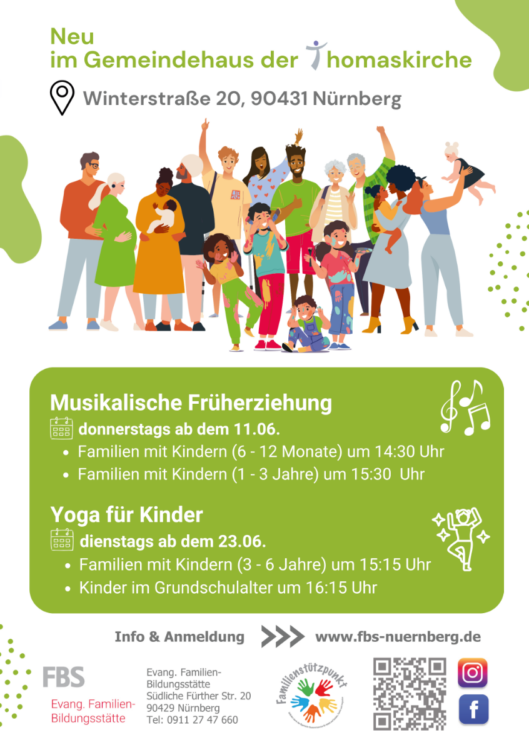 Angebote der Evangellischen Familienbildungsstätte im Gemeindehaus der Thomaskirche