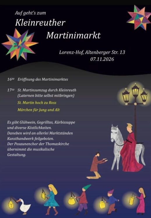 Kleinreuther Martinimarkt am 7.11.2026 ab 16 Uhr in Nürnberg-Kleinreuth